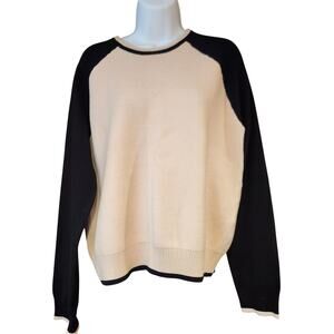 Monrow Super soft Color Block Sweater‎ Sz M Crew Neck Pullover